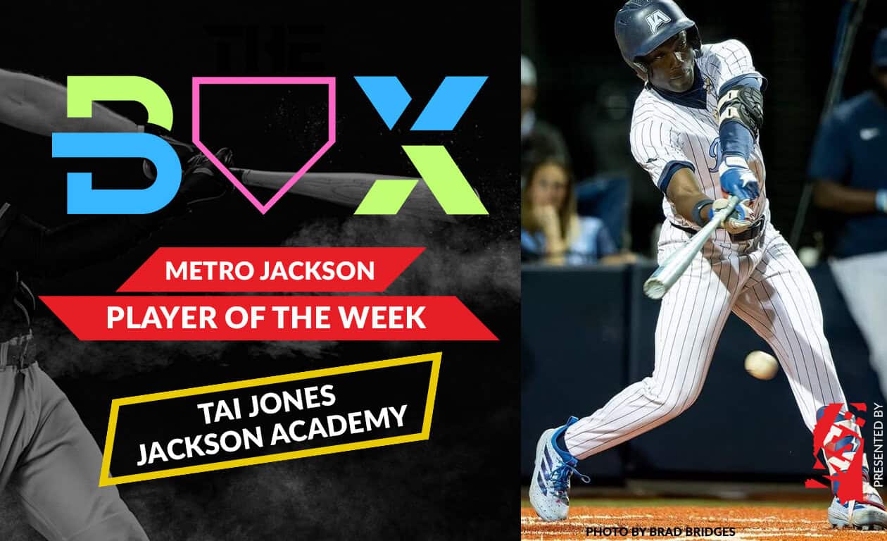JACKSON ACADEMY SENIOR OUTFIELDER TAI JONES EARNS THE BOX SPORTS ACADEMY METRO JACKSON BASEBALL PLAYER OF THE WEEK - Mississippi Scoreboard