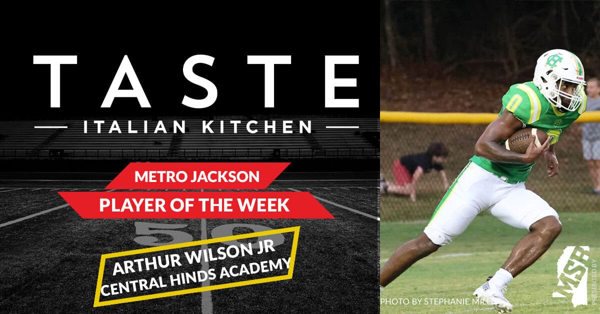 CENTRAL HINDS SENIOR RUNNING BACK-WIDE RECEIVER-LINEBACKER ARTHUR WILSON JR. EARNS TASTE RESTAURANT METRO JACKSON FOOTBALL PLAYER OF THE WEEK - Mississippi Scoreboard